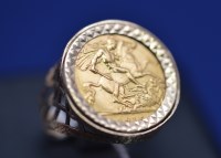 Lot 113 - A George V gold half sovereign, 1915, in 9ct....