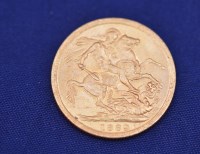 Lot 149 - A Victorian gold sovereign, 1889.