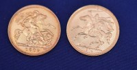 Lot 150 - Two Elizabeth II gold half sovereigns, 1962...