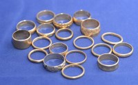Lot 209 - A quantity of 9ct. yellow gold wedding bands,...