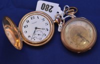 Lot 280 - Two gilt cased pocket watches by Waltham,...