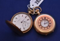 Lot 282 - A gilt cased hunter pocket watch by Elgin, the...