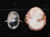 Lot 294 - A carved shell cameo, depicting a female bust,...