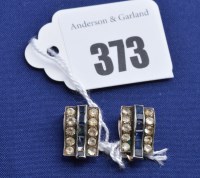 Lot 373 - A pair of Art Deco sapphire and diamond clip...