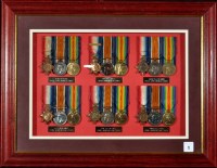 Lot 1 - Royal Army Medical Corps: six groups of WWI...