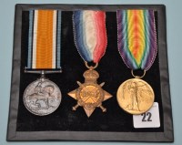 Lot 22 - A group of three WWI General Service Medals...