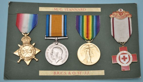 Lot 34 - A group of three WWI General Service Medals...