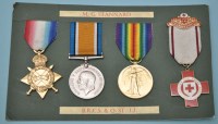 Lot 34 - A group of three WWI General Service Medals...