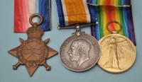 Lot 40 - A group of three WWI General Service Medals...