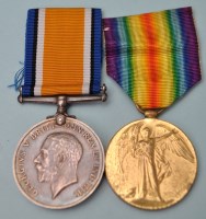 Lot 68 - A pair of WWI General Service Medals awarded...