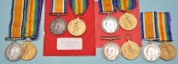 Lot 75 - Five pairs of WWI General Service Medals...