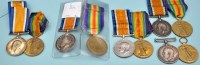 Lot 80 - Five pairs of WWI General Service Medals...