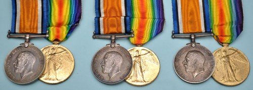 Lot 87 - Three pairs of WWI General Service Medals...