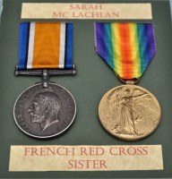 Lot 94 - A pair of WWI General Service Medals awarded...