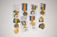 Lot 102 - A collection of WWI Victory Medals awarded to...