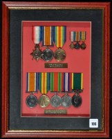 Lot 106 - Two groups of Family medals, awarded to: 9230...
