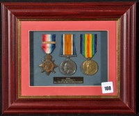 Lot 108 - A group of three WWI General Service Medals...