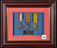 Lot 110 - A group of three WWI General Service Medals...