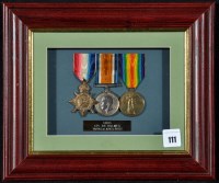 Lot 111 - A group of three WWI General Service Medals...