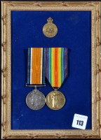 Lot 113 - A pair of WWI General Service Medals awarded...