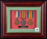 Lot 114 - A group of three WWI General Service medals...