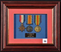 Lot 115 - A group of three WWI General Service Medals...