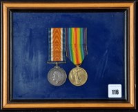 Lot 116 - A pair of WWI General Service Medals awarded...