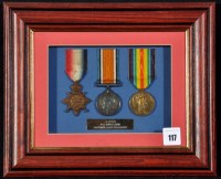 Lot 117 - A group of three WWI General Service Medals...