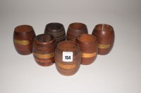 Lot 154 - Seven turned teak barrels, reclaimed from...