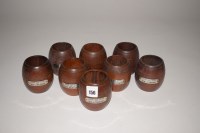 Lot 156 - Eight turned wooden miniature wooden barrels...