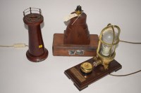 Lot 158 - A table lamp made form teak taken from HMS...