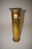 Lot 160 - A brass shell case, with flared rim inscribed '...