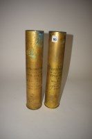 Lot 163 - Two Russian shell cases, each bearing cyrillic...