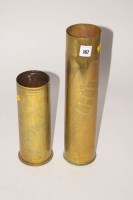 Lot 167 - WWI brass shell case inscribed 'Marne...