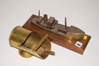 Lot 168 - WWI trench art: a brass steam tug made from...