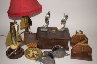 Lot 187 - Two cherub brass ship's log spinners mounted...