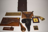 Lot 188 - Military items to include; two pistol holsters;...