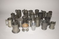 Lot 208 - A quantity of pewter tankards with...