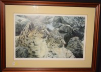 Lot 18 - Alan M*** Hunt - ''Snow Leopards', signed in...