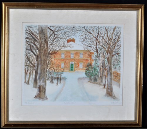 Lot 21 - I*W* Brunt - ''The Hall in Winter'', signed...