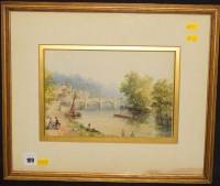 Lot 109 - James George - a rowing skiff on the Thames at...