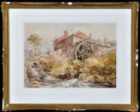 Lot 136 - John Henry Mole, VPRI - A watermill, signed...