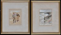 Lot 142 - Robert Jobling - a column of soldiers marching...
