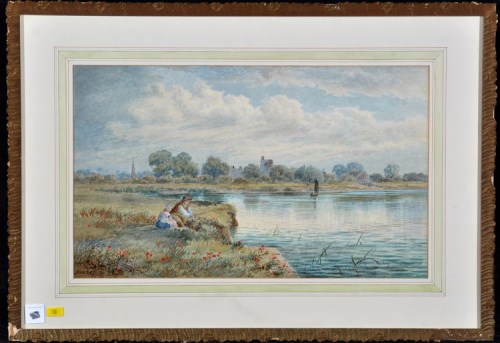 Lot 161 - Frederick John Lees - an angler on the River...