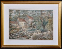 Lot 163 - **** Richardson - a watermill with figures...