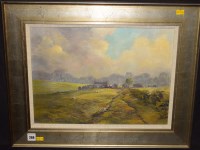 Lot 269 - Lewis Creighton - a sheep farm, signed, oil on...