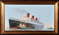 Lot 293 - Harley Crossley - ''RMS Queen Mary and two tug...