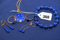 Lot 360 - Lapis lazuli set jewellery, to include: a...