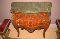Lot 1187 - A Louis XVI style kingwood marble top bombe...