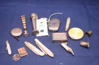 Lot 40 - Silver items, to include; an Edward VII vesta...